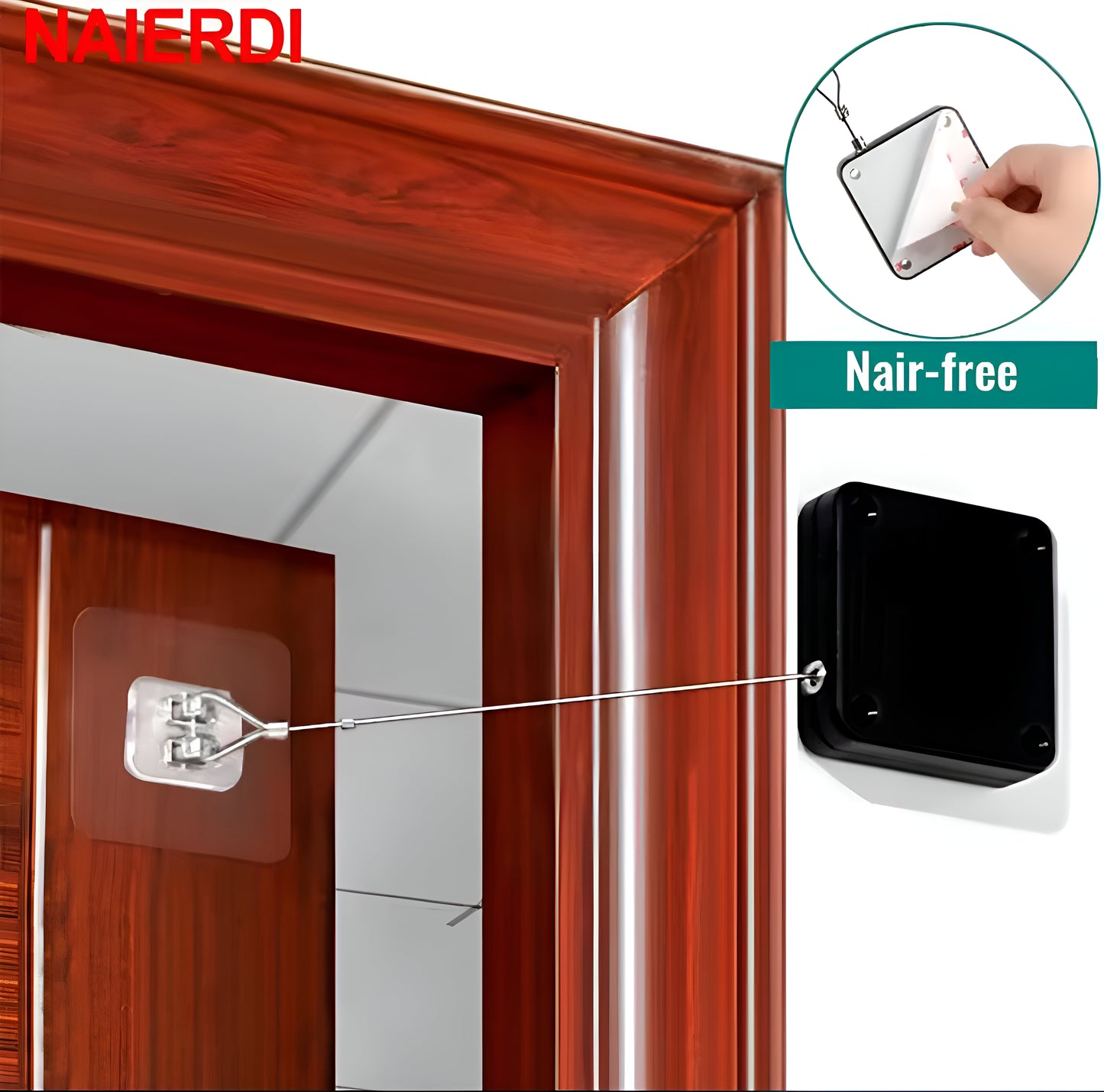 Automatic Door Closer Closing Sliding Latch No Punching